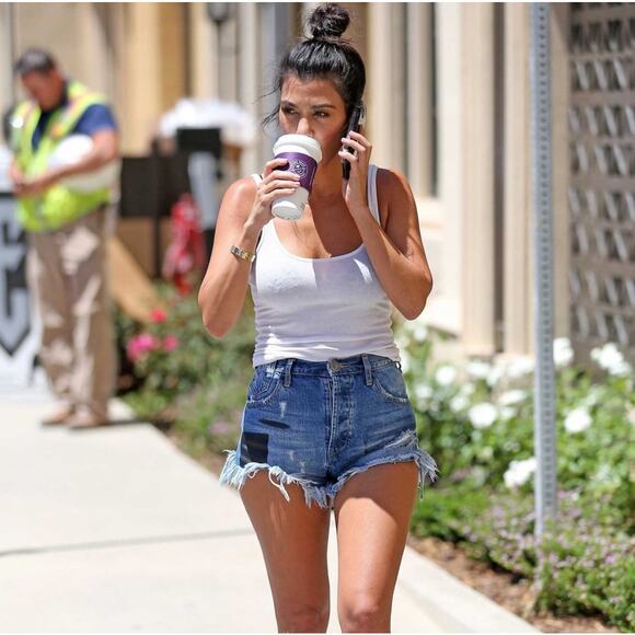One Teaspoon Distressed Cutoff Denim Jean Shorts Size 24 Kourtney Kardashian